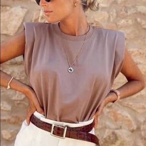 Zara shoulder pad shirt NWT